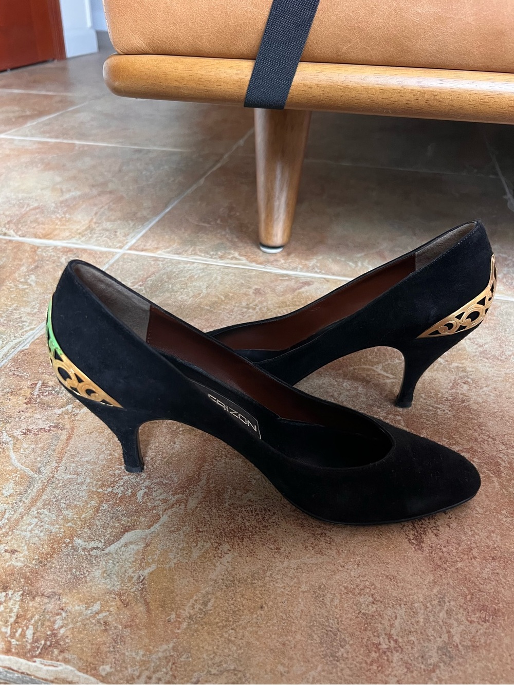 MAUD FRIZON Black Suede Pointed Pumps
